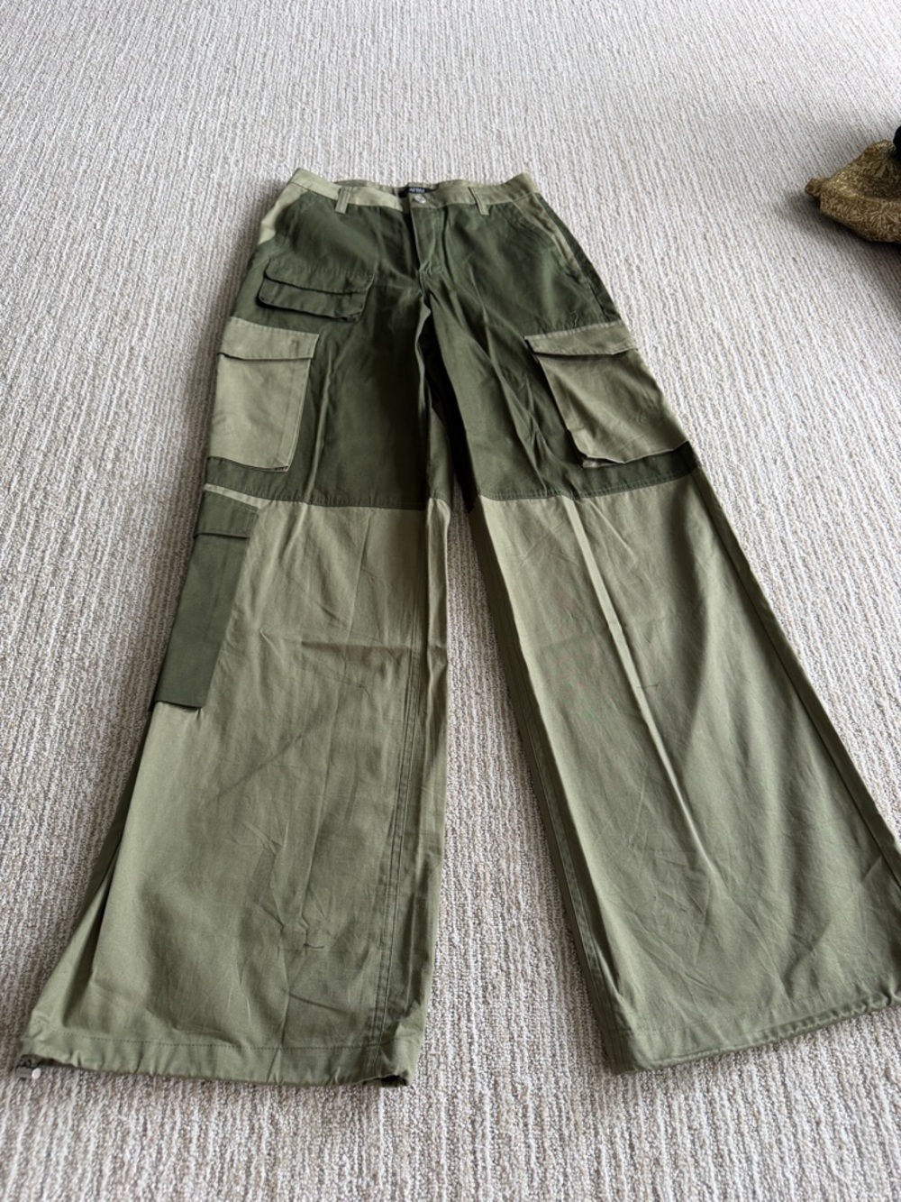 AFRM Green Patchwork Cargo Pants